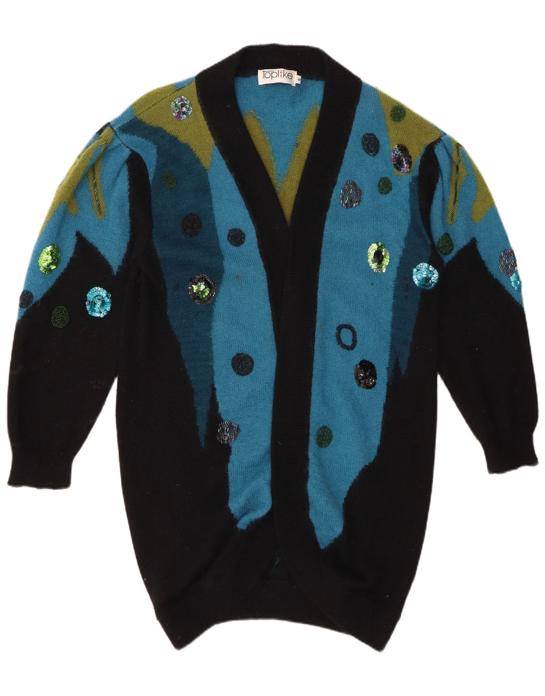 TOPLIKE Pulover cardigan cu paragate supradimensionat pentru femei EU 40 Albastru mediu