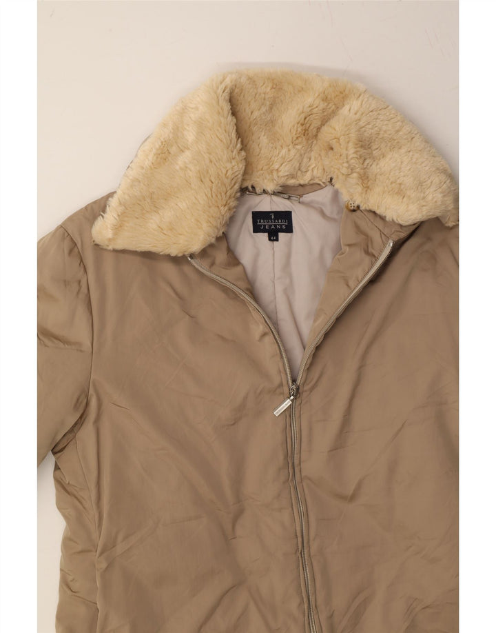 TRUSSARDI Womens Padded Jacket IT 44 Medium Beige Vintage Trussardi and Second-Hand Trussardi from Messina Hembry 