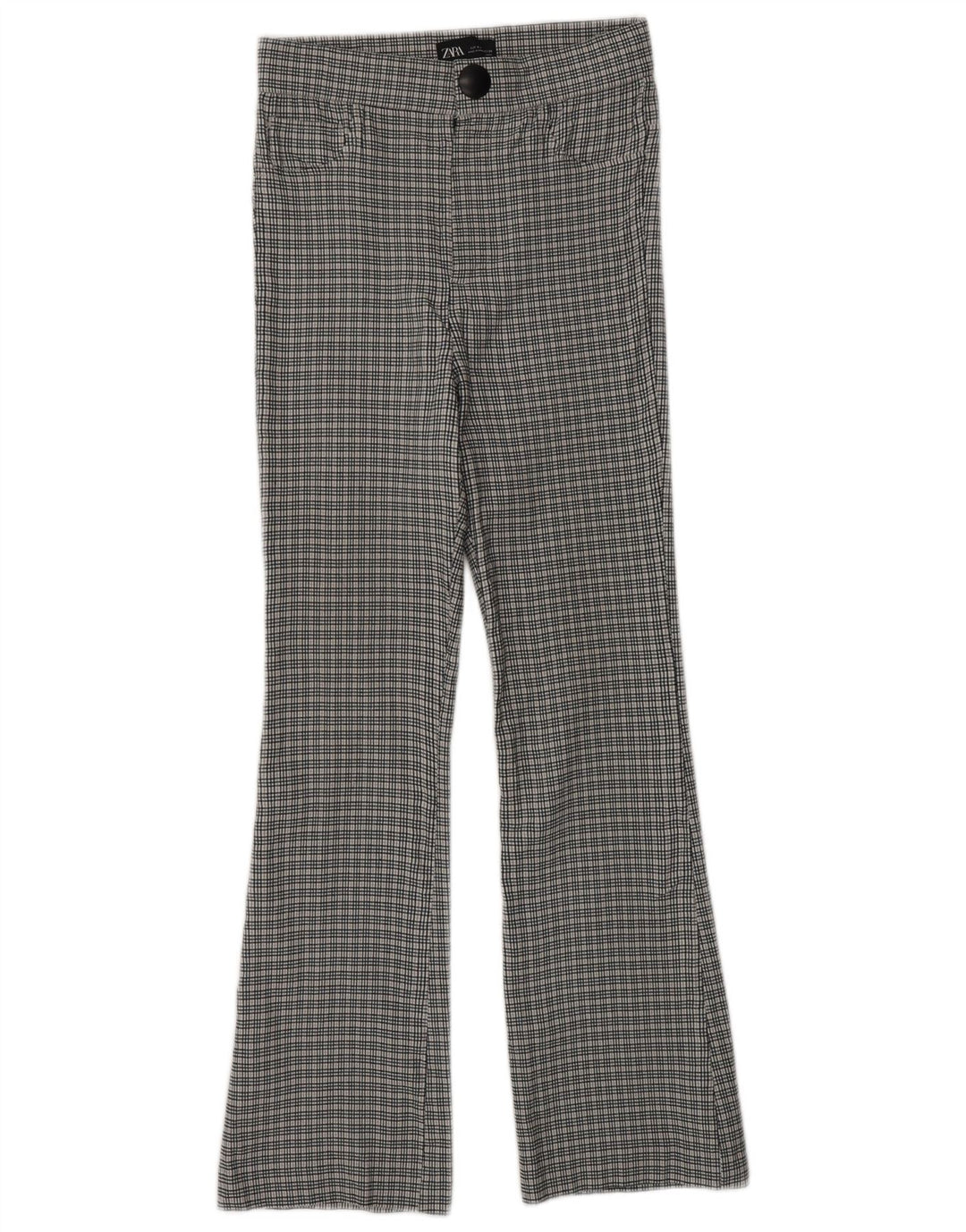 Pantaloni casual pentru femei Bootcut ZARA Mici W26 L26 Gri Chevron