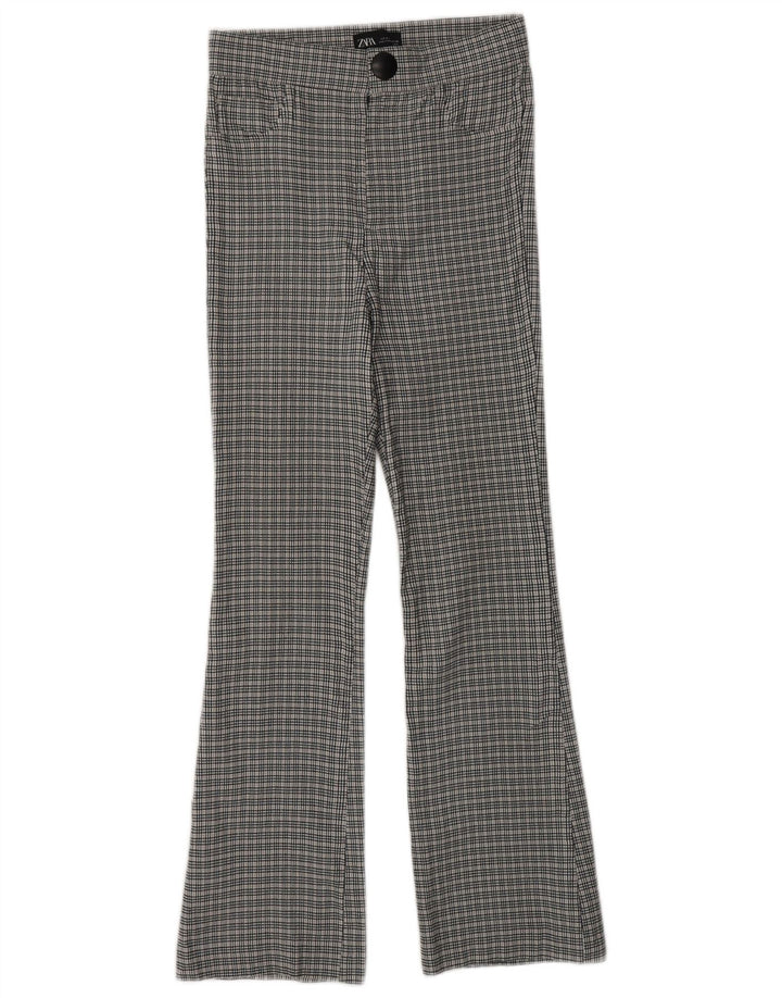 Pantaloni casual pentru femei Bootcut ZARA Mici W26 L26 Gri Chevron