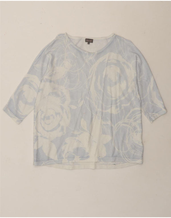 Phase Eight Top pentru femei cu mâneci 3/4 UK 12 Medium Blue Floral Bumbac
