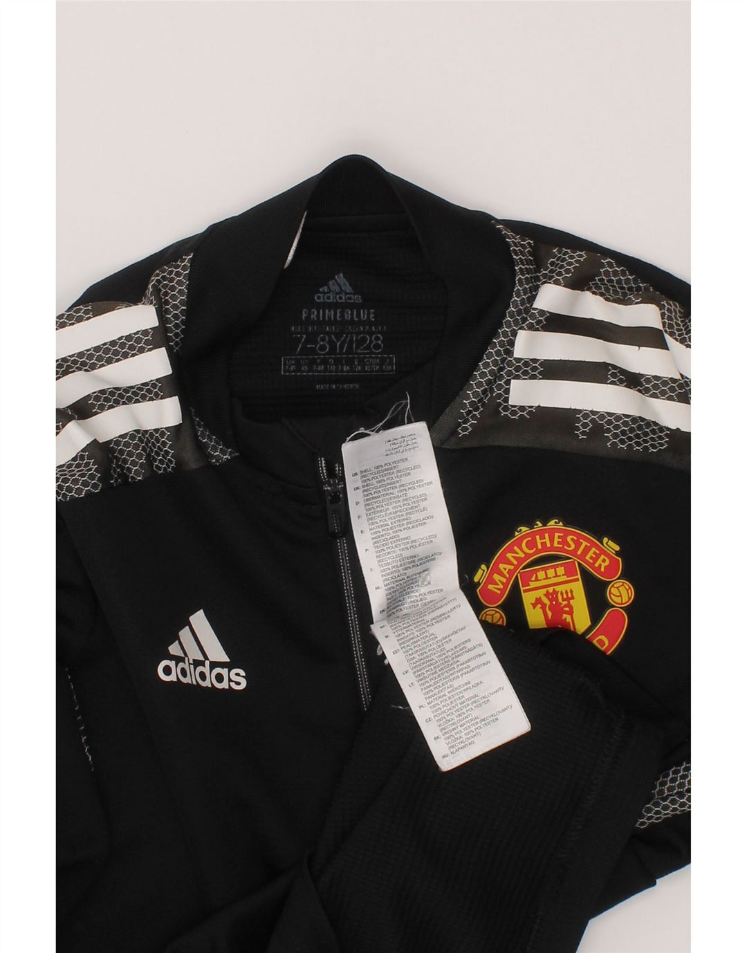 Adidas Boys Graphic Pullover Trening Top 7-8 Ani Negru