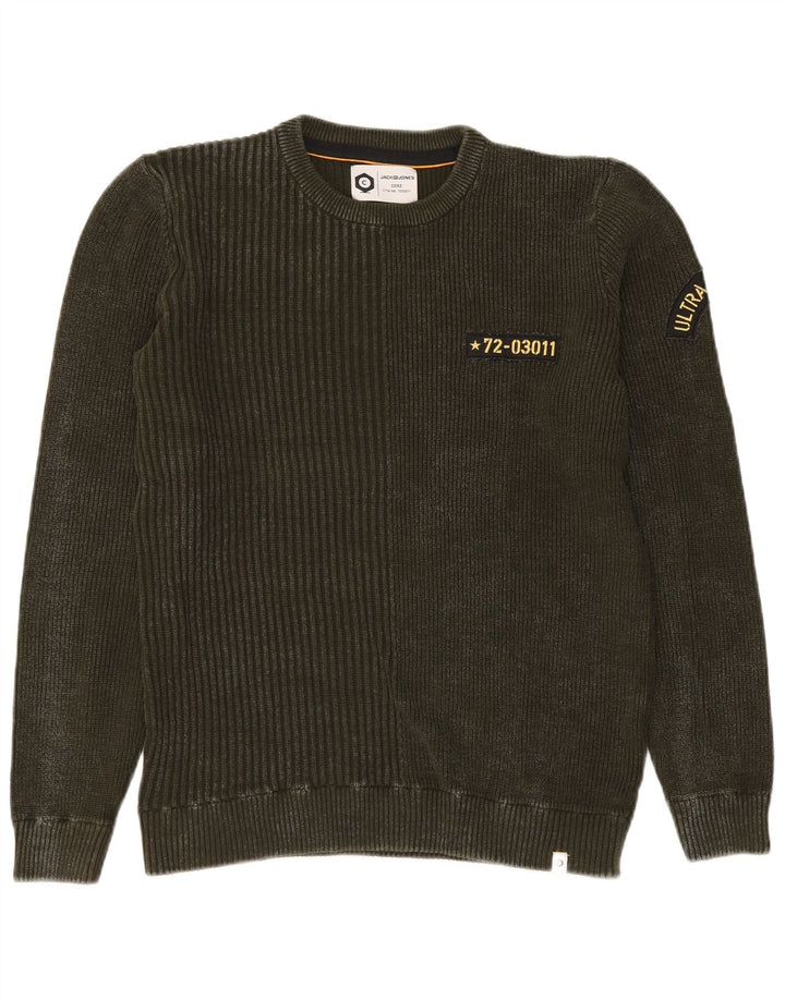 Pulover Jack & Jones pentru bărbați, bumbac verde mediu