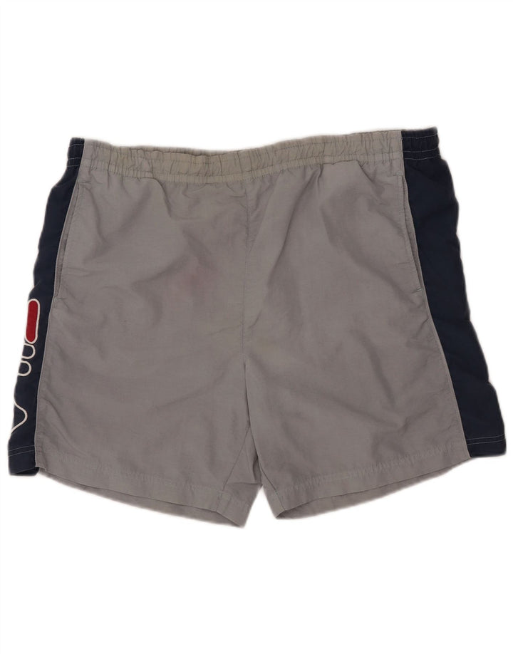 Pantaloni scurți de sport cu grafică Fila pentru bărbați, mari, gri, color block