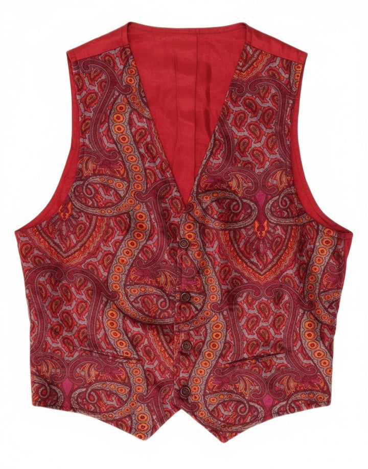 Vestă Vintage pentru bărbați Medium Burgundy Paisley