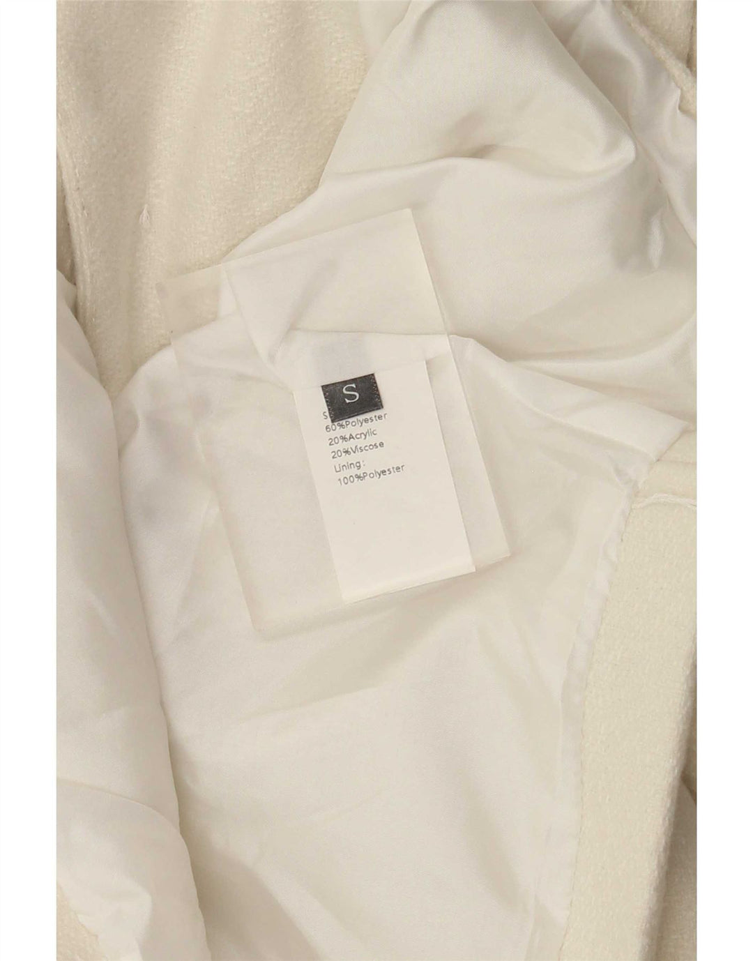 Jachetă Bolero Vintage pentru femei UK 10 Small din poliester alb