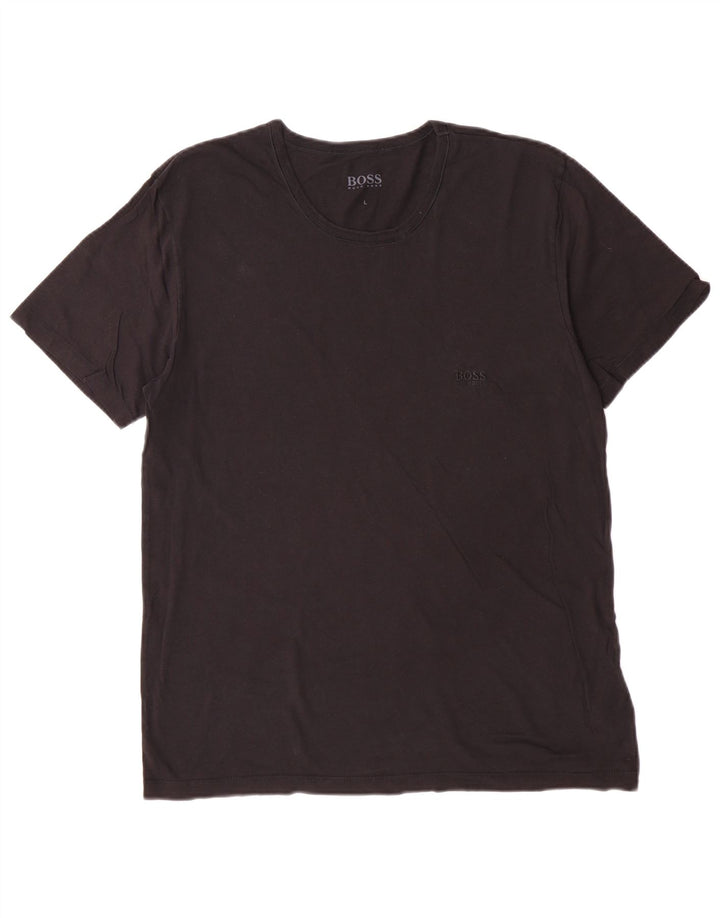 Tricou pentru bărbați Hugo Boss Top mare din bumbac negru