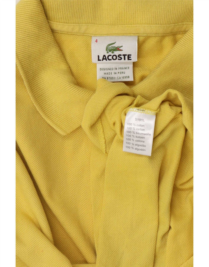 Tricou polo Lacoste pentru bărbați, mărimea 4, bumbac galben mediu