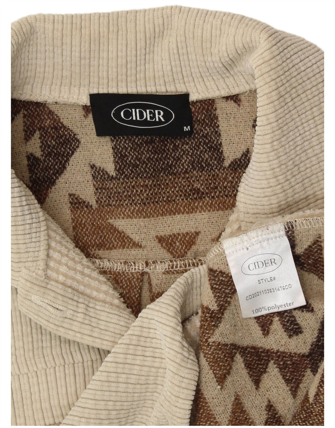 Cămașă de suprafață pentru femei CIDER UK 14 Medium Bej Geometric Poliester Aztec