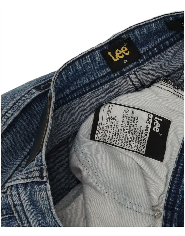 Pantaloni scurți din denim învechit pentru bărbați Lee W32, bumbac albastru mediu