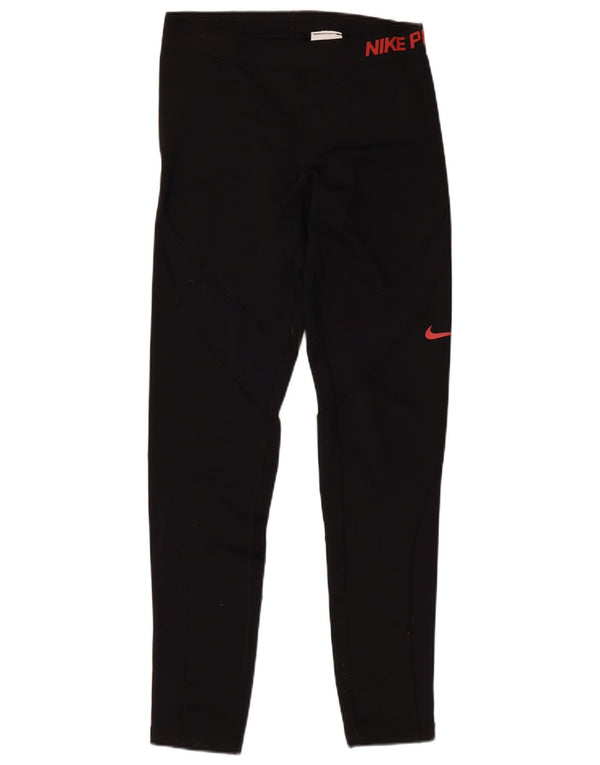 Leggings grafic Nike pentru femei UK 14, mare, negru, poliester