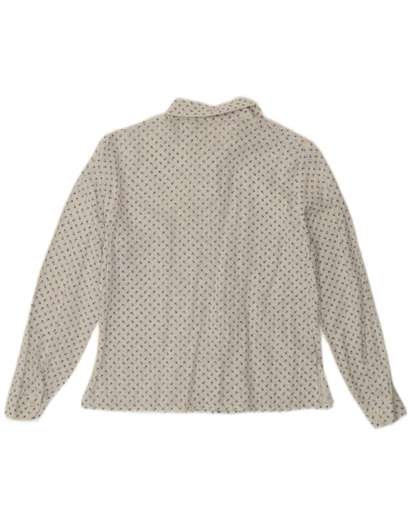 Cămașă vintage pentru femei UK 14 Medium White Floral