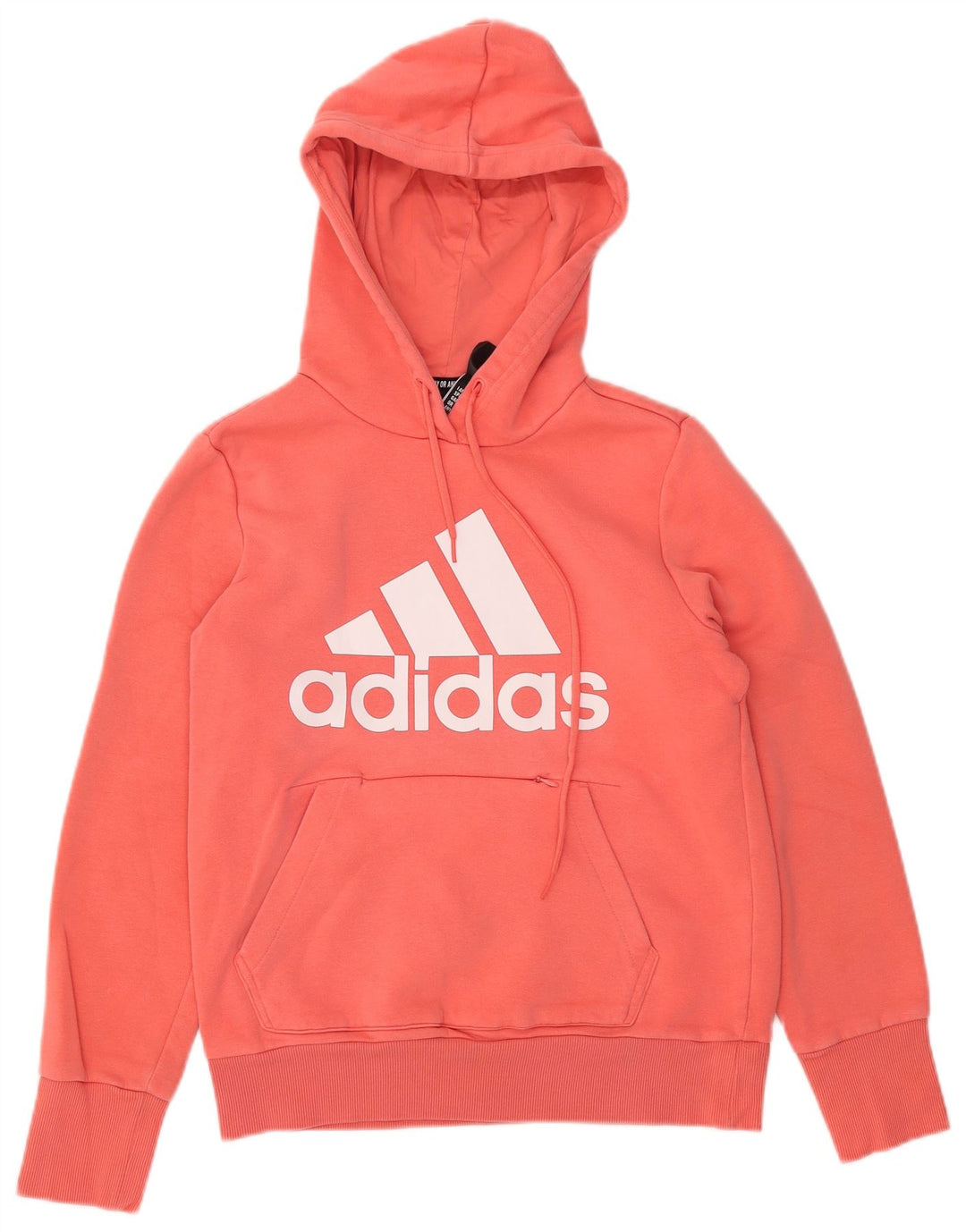 Pulover ADIDAS pentru femei cu capota cu grafică UK 8/10, bumbac portocaliu mic