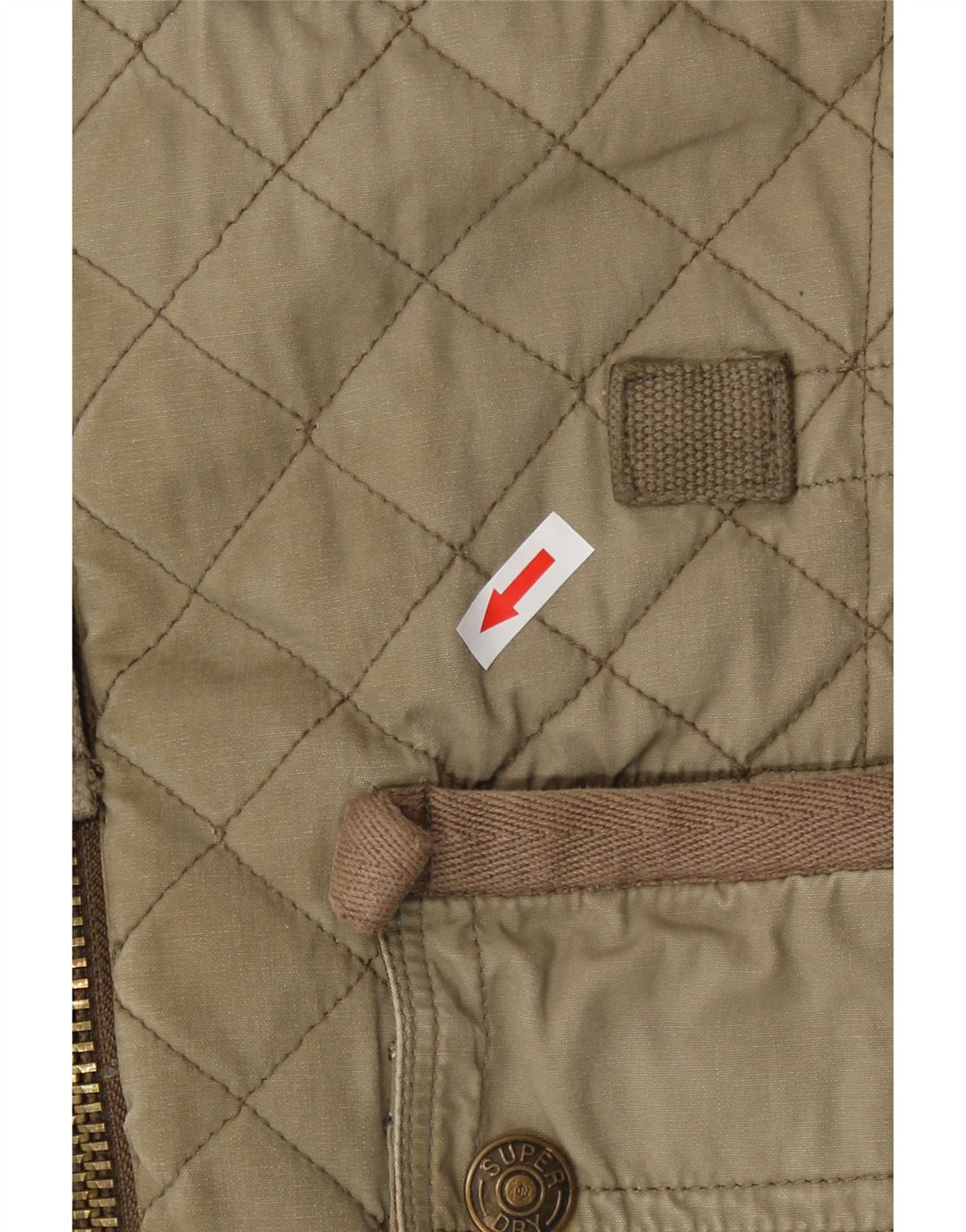 Jachetă matlasată cu grafică Superdry pentru femei, UK 10 Small Khaki