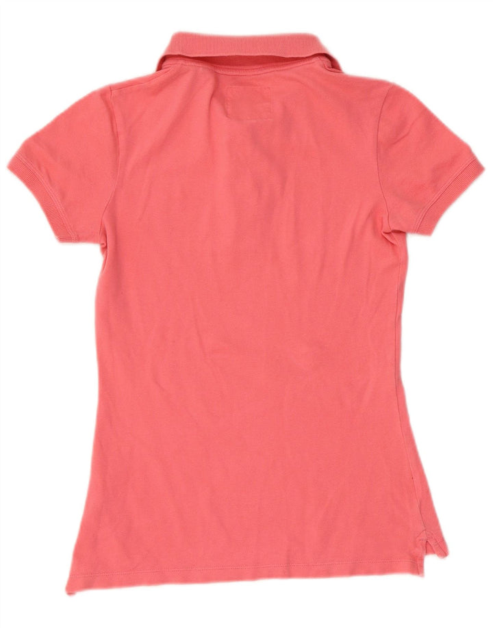 JACK WILLS Tricou polo pentru femei UK 8 mic bumbac roz