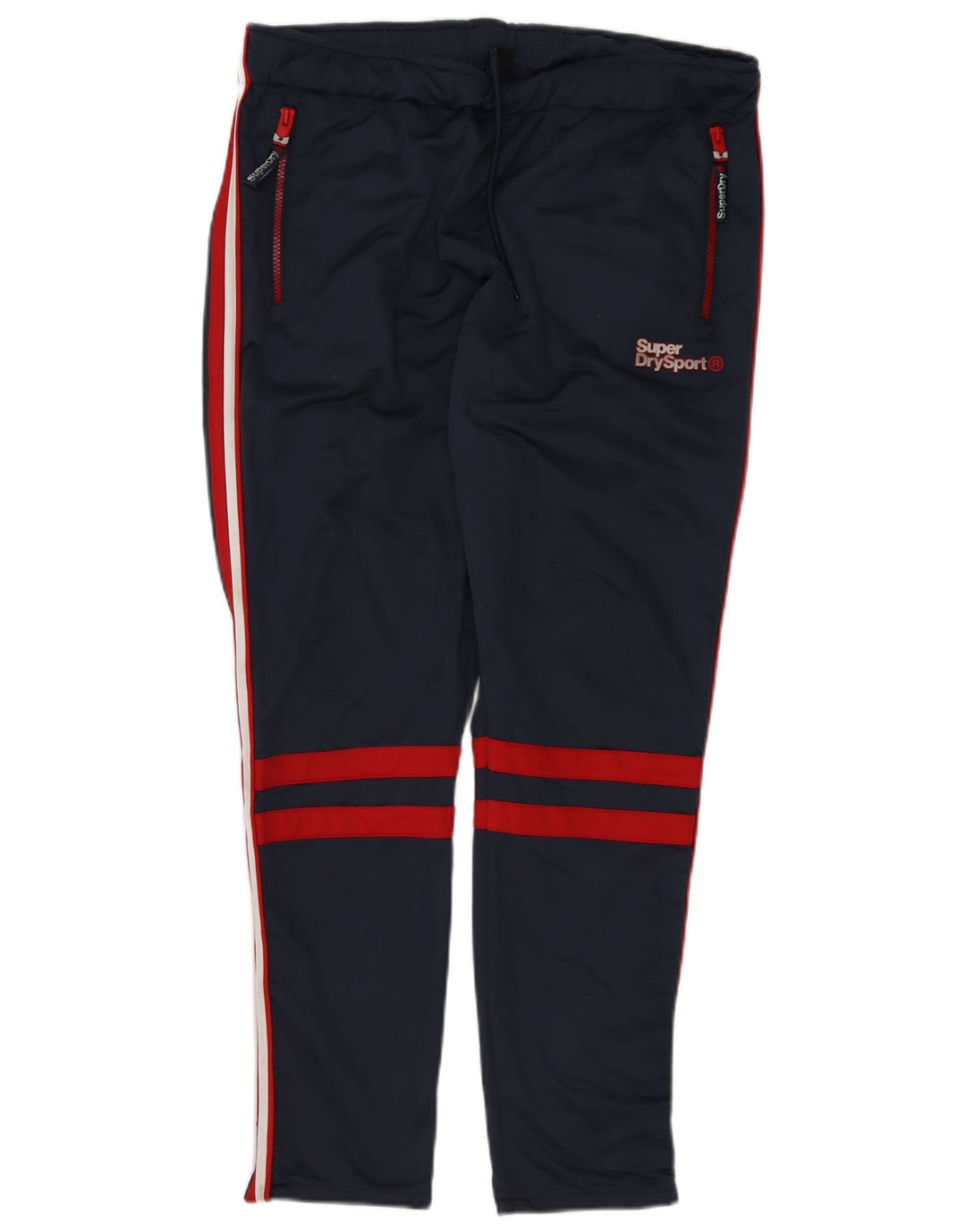 Pantaloni de trening grafic pentru bărbați Superdry, poliester cu dungi XL bleumarin
