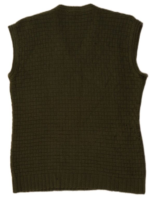 VINTAGE Femei Vest Tank Top UK 14 Medium Green