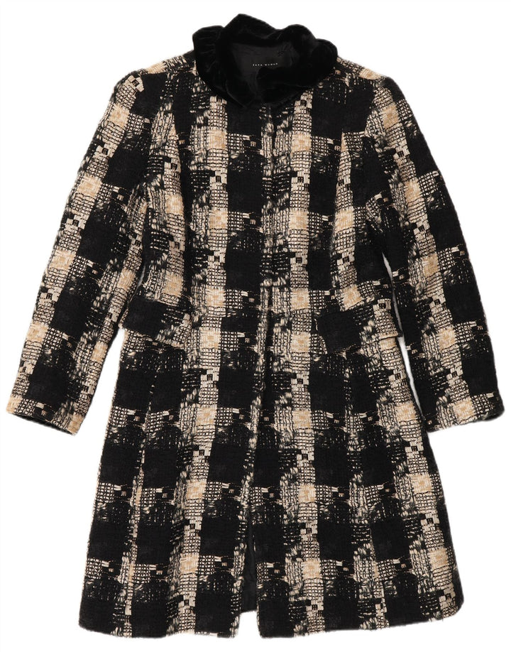 Pardesiu pentru femei Zara UK 12 Medium Black Check Lână
