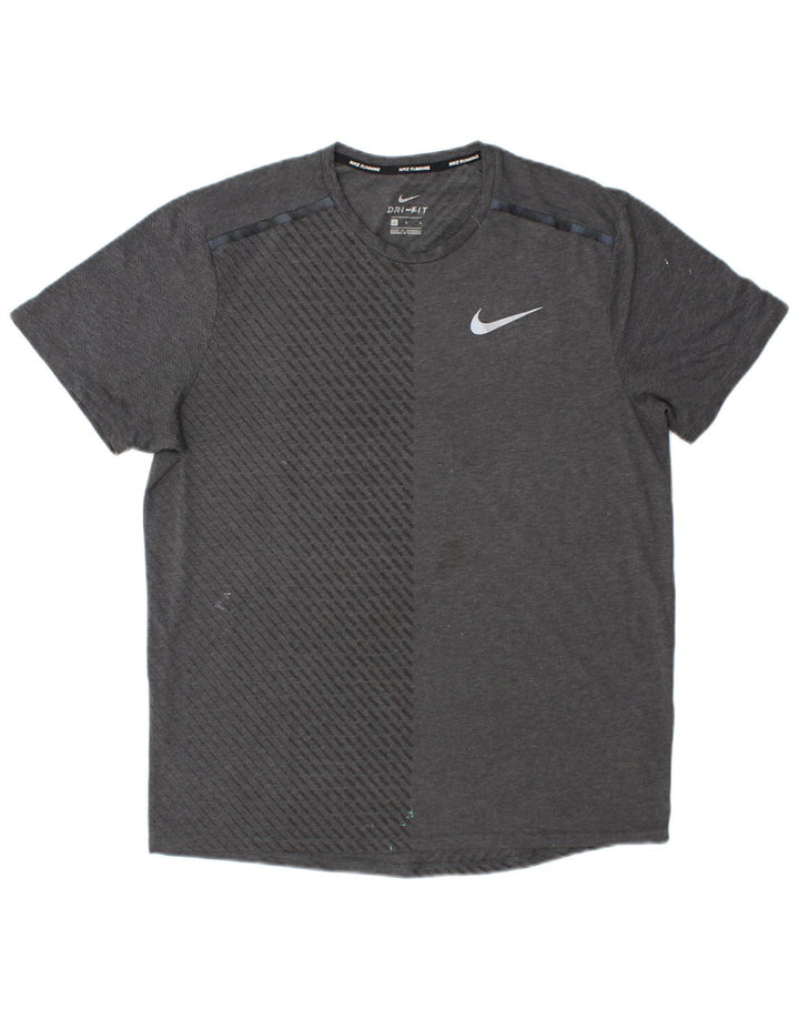 Tricou Nike Dri Fit pentru bărbați Top mare, gri, poliester color bloc