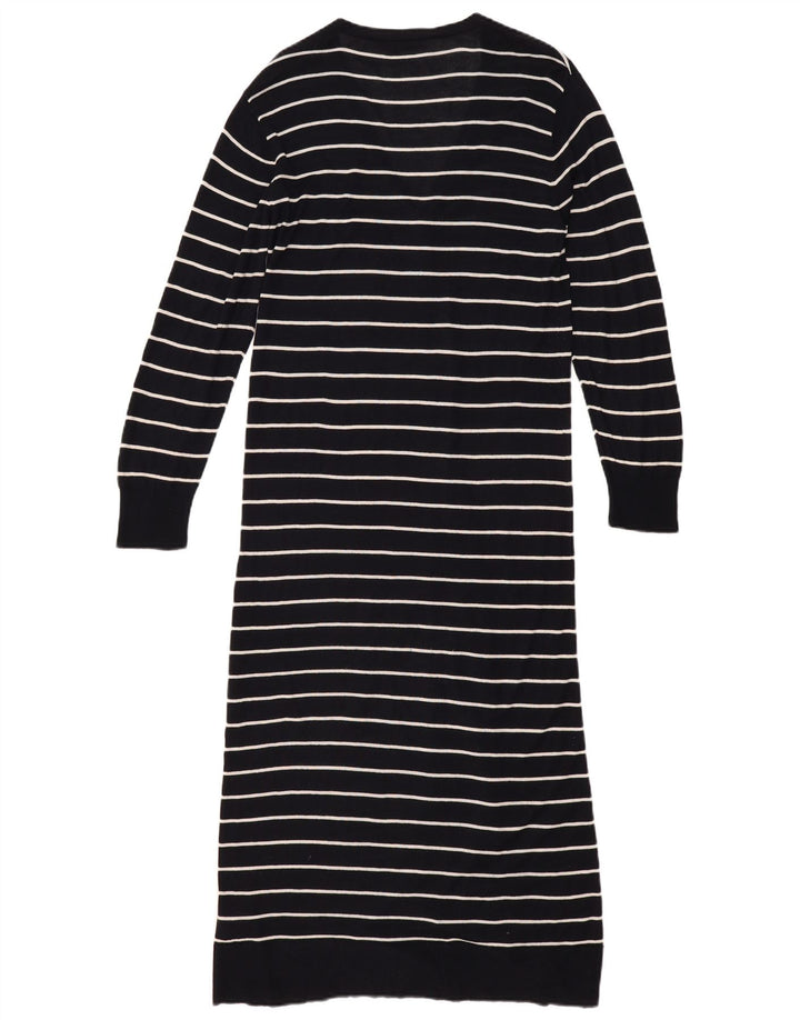 Pulover cardigan cu lungă pentru femei Zara UK 14, viscoză cu dungi negre medii