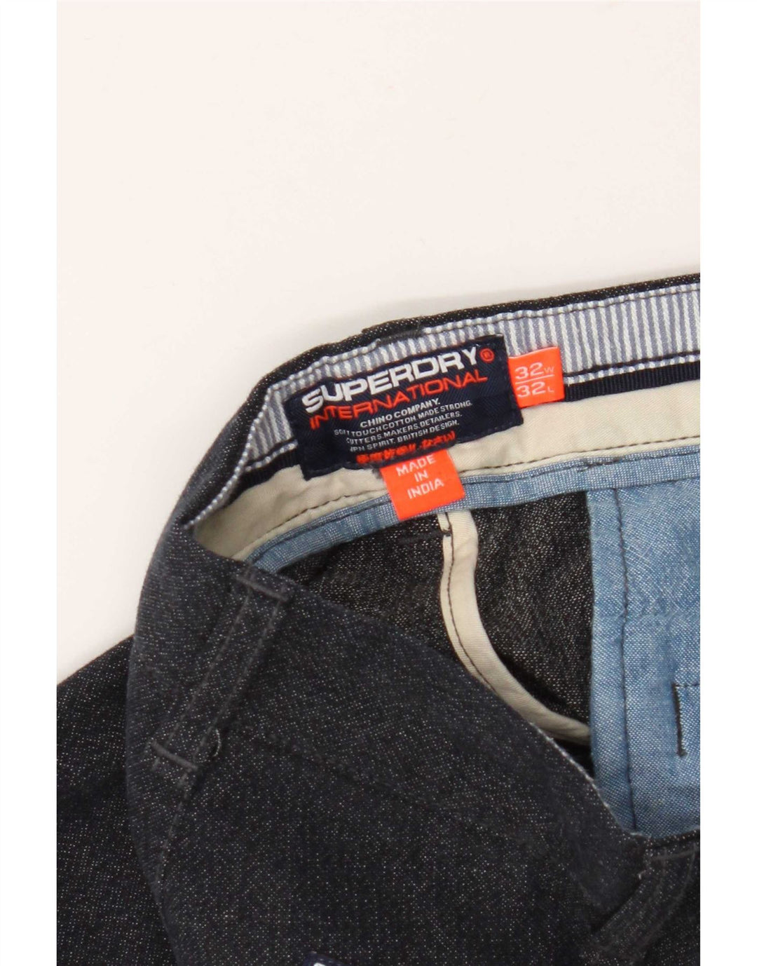 Pantaloni chino slim pentru bărbați Superdry W32 L29 bleumarin