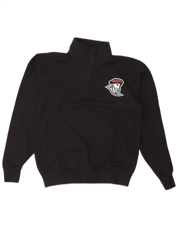 Pulover pentru bărbați Champion, cu grafic, cu fermoar și gât, bumbac mediu negru