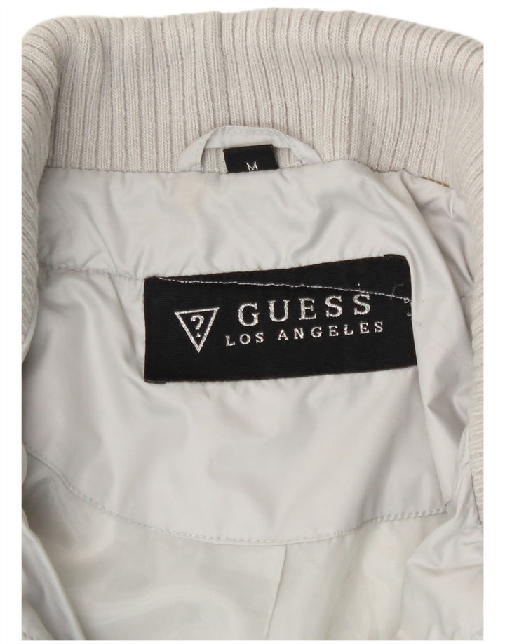 Guess Womens Quilted Overcoat UK 14 Medium White Polyester