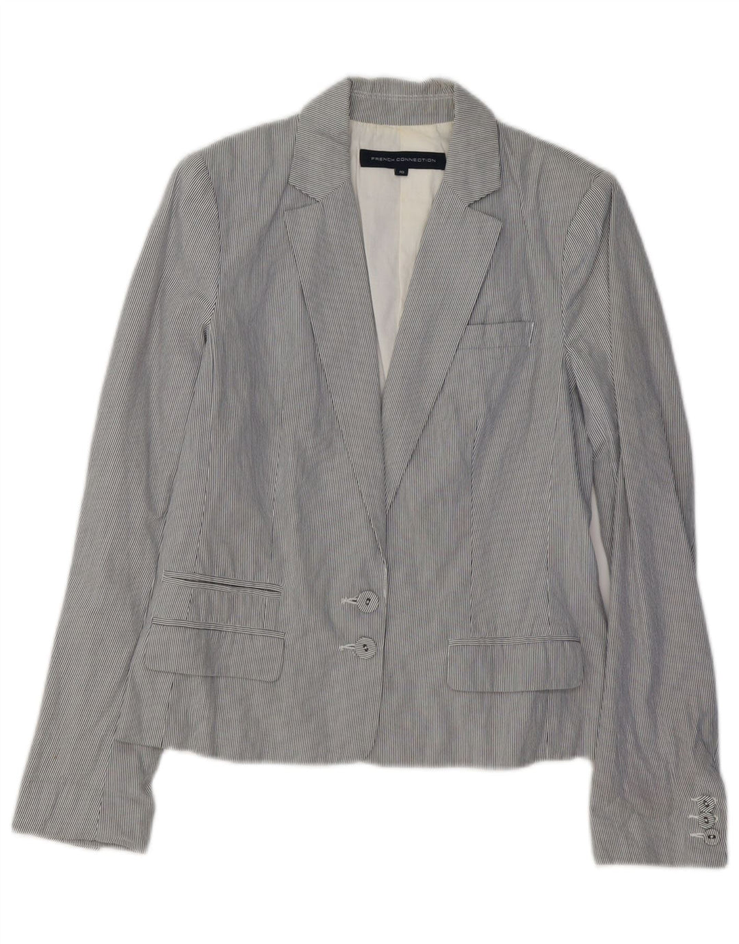 FRENCH CONNECTION Jachetă blazer pentru femei UK 10 Small Blue Pinstripe