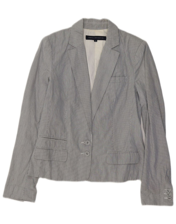 FRENCH CONNECTION Jachetă blazer pentru femei UK 10 Small Blue Pinstripe