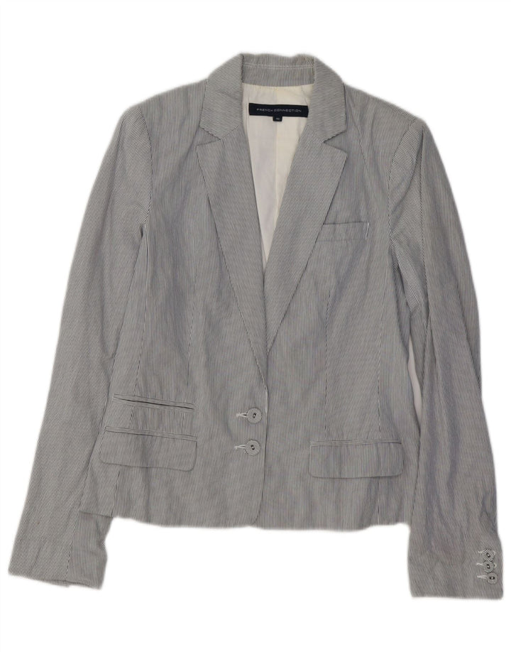 FRENCH CONNECTION Jachetă blazer pentru femei UK 10 Small Blue Pinstripe