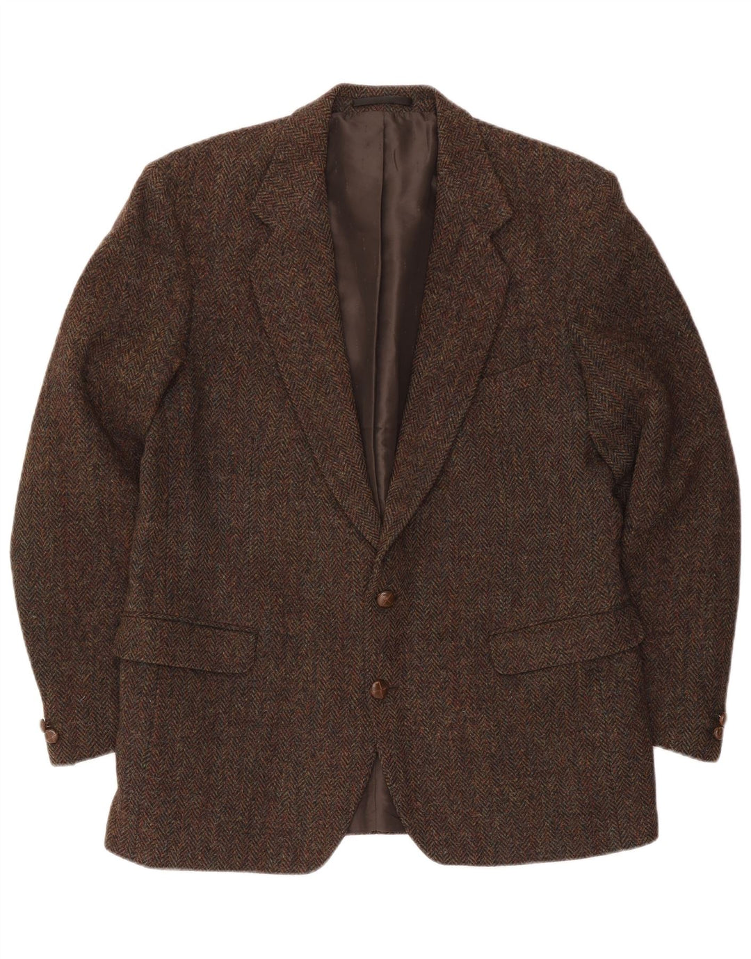 Jachetă pentru bărbați Harris Tweed cu 2 nasturi, UK 44 2XL, lână maro check