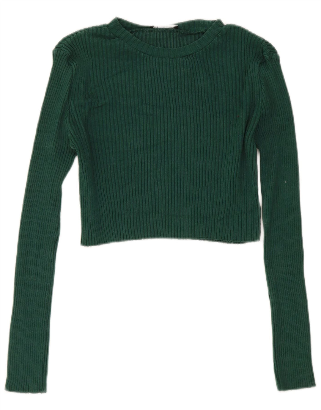 Crop Top pentru femei Zara cu mânecă lungă UK 14 mare verde