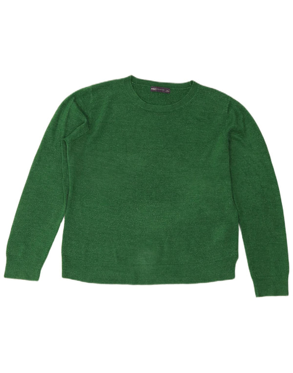 Pulover pentru femei Marks & Spencer, cu gât de barcă, UK 16, mare, verde, acrilic