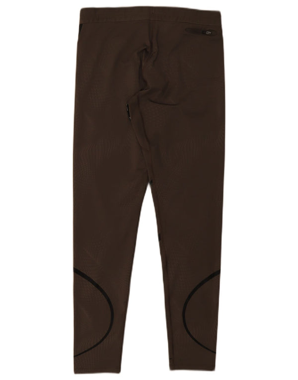 Leggings Nike Dri Fit pentru femei UK 12, maro mediu, poliester cu dungi