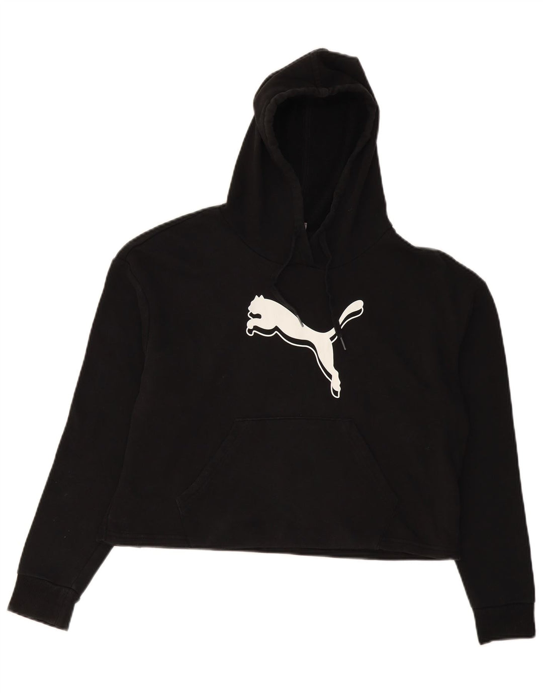 Jumper Puma Oversized Crop Graphic Hoodie pentru femei UK 10 Small Black