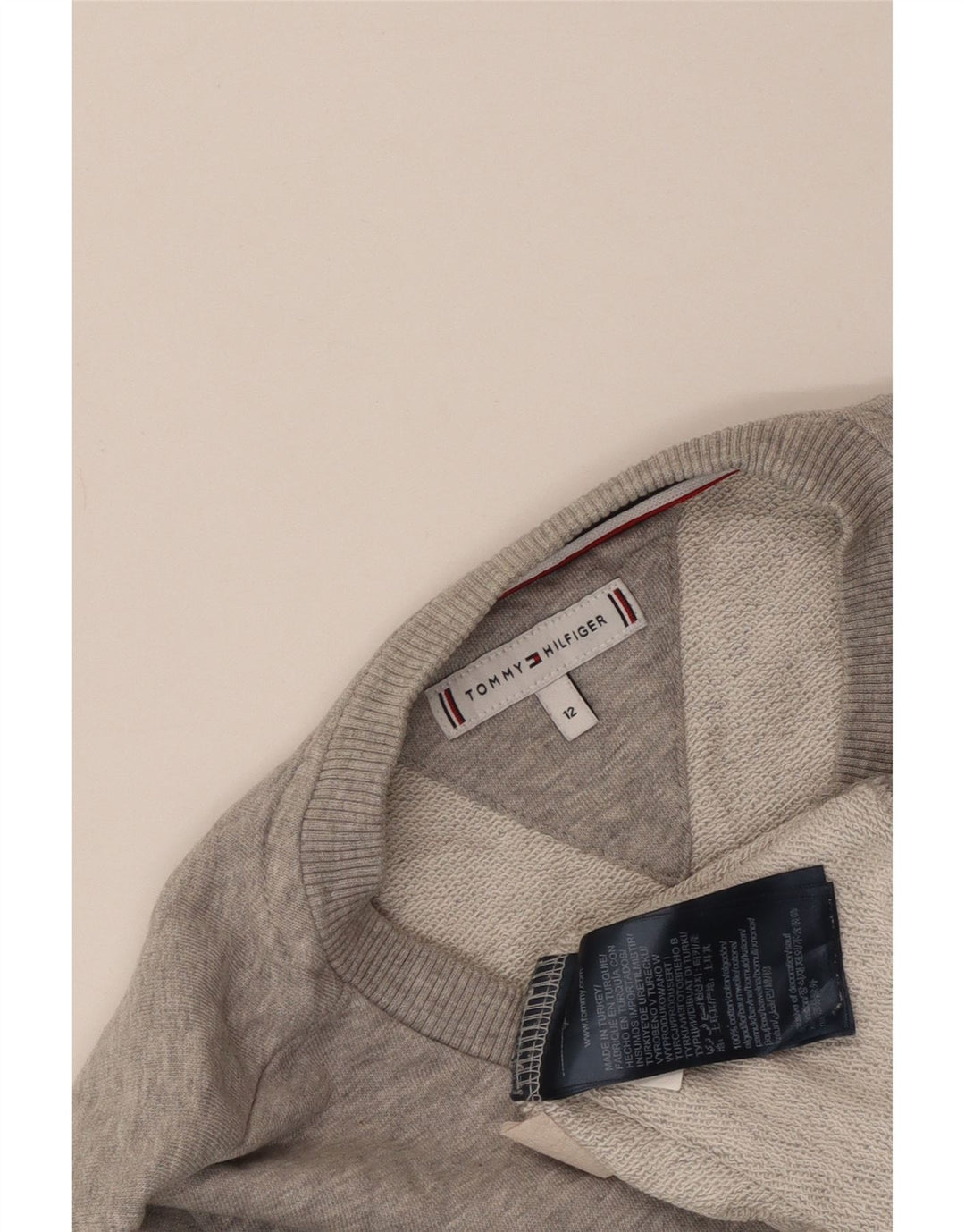 Pulover cu grafic pentru băieți Tommy Hilfiger, 11-12 ani, gri cu pete