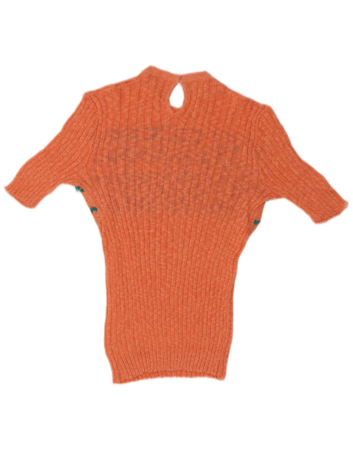 Bluză Vintage tricotată pentru femei Top IT 46 Large Orange Fair Isle