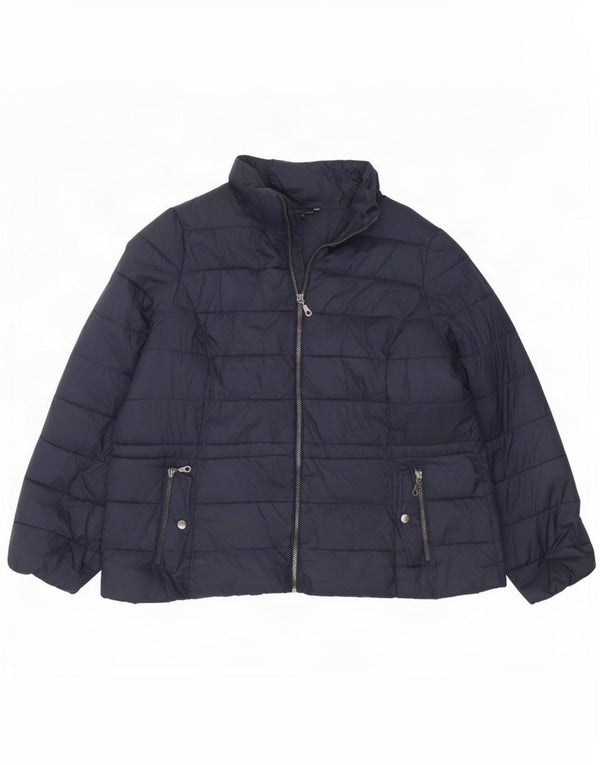 Jachetă căptușită cu glugă pentru femei Marks & Spencer UK 18 XL bleumarin Poliamidă