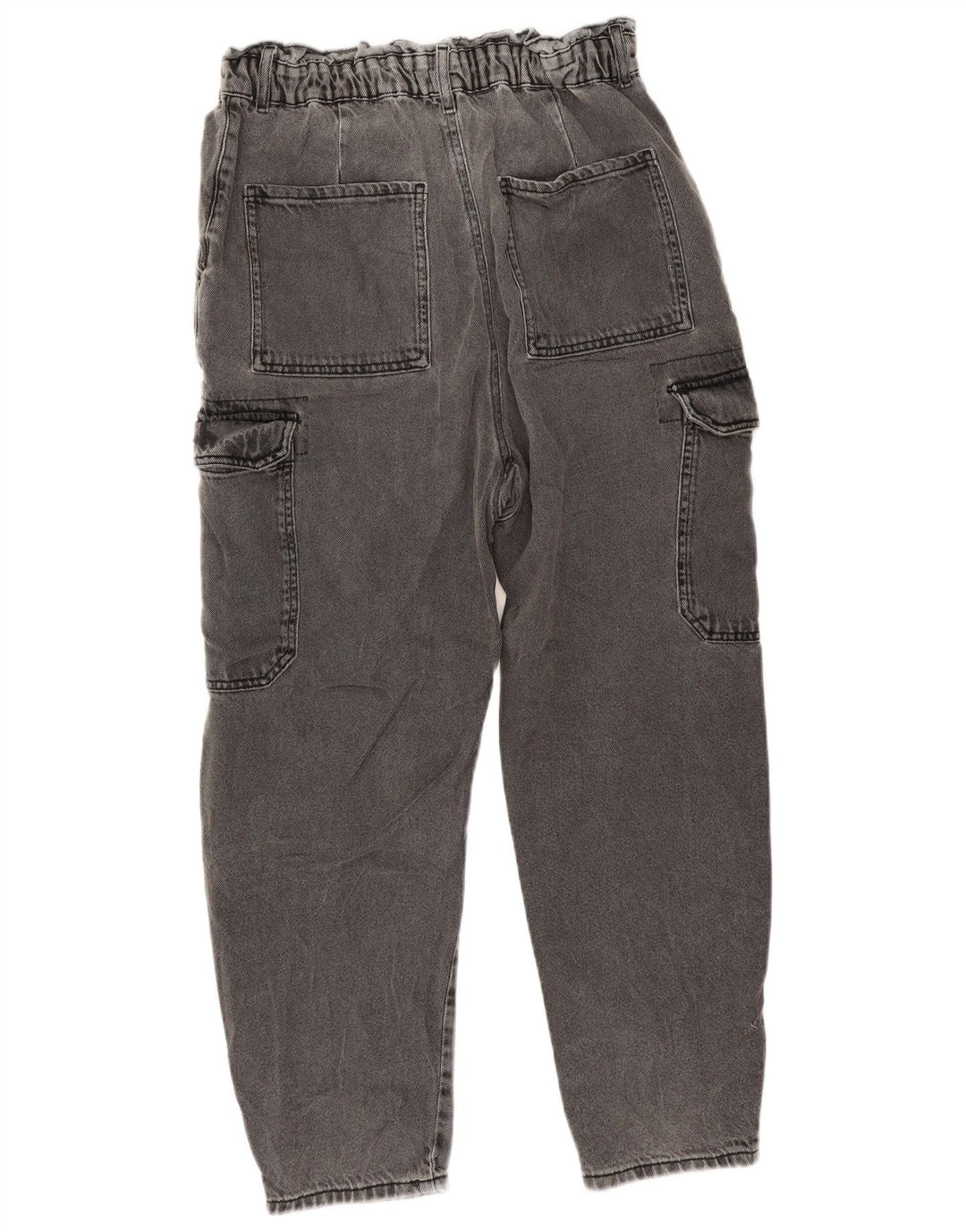 Blugi largi pentru femei Crop Cargo Zara EU 40 Mediu L32 L25 Bumbac gri