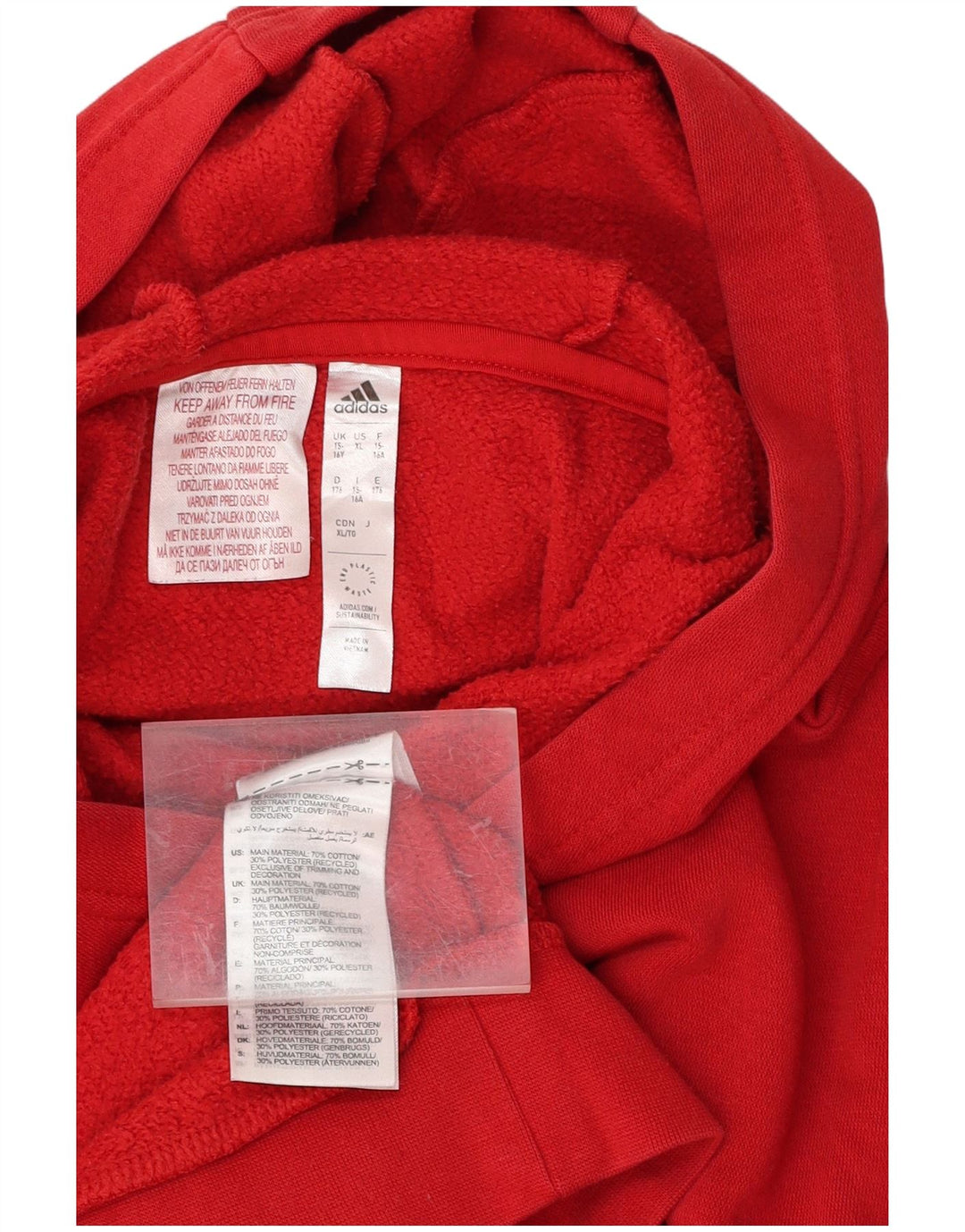 Pulover ADIDAS pentru băieți 15-16 ani, bumbac roșu