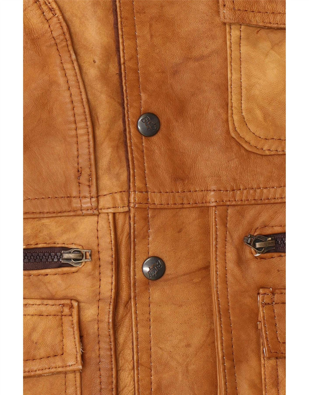Jachetă de piele vintage pentru bărbați, UK 38, maro mediu