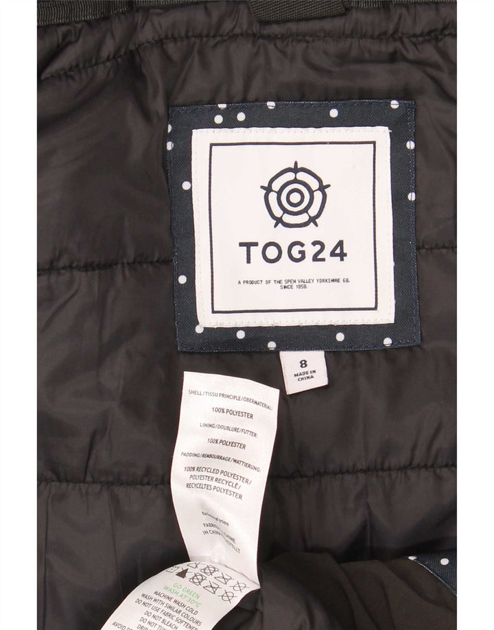 Tog 24 Jachetă căptușită supradimensionată cu glugă pentru femei UK 8 Small Black Colorblock