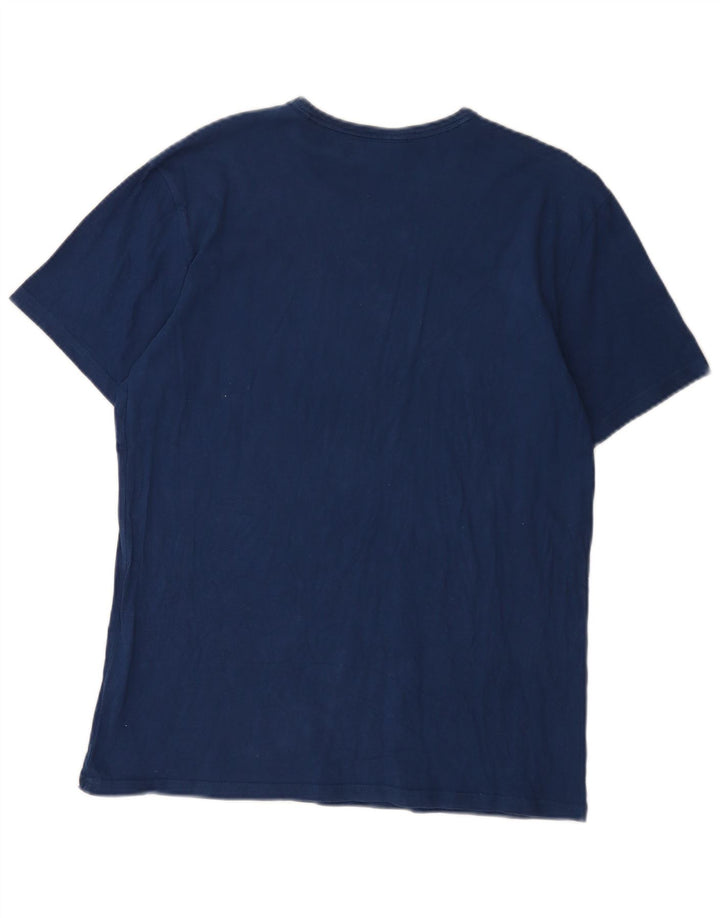 Tricou grafic Calvin Klein pentru bărbați Top mediu din bumbac bleumarin