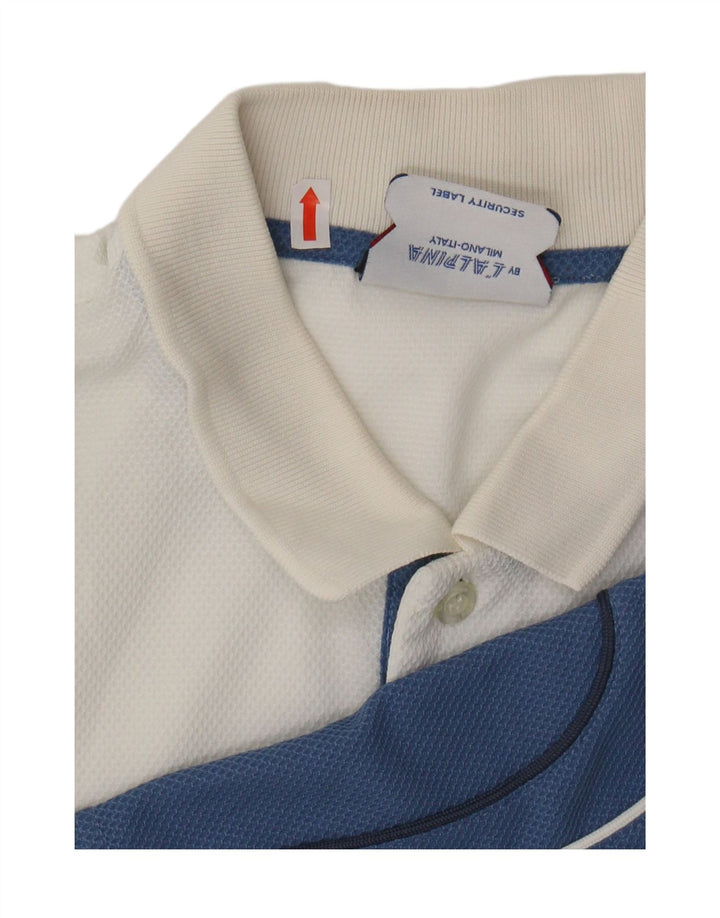 AUSTRALIAN L'ALPINA tricou polo pentru bărbați IT 56 3XL alb poliester bloc de culoare