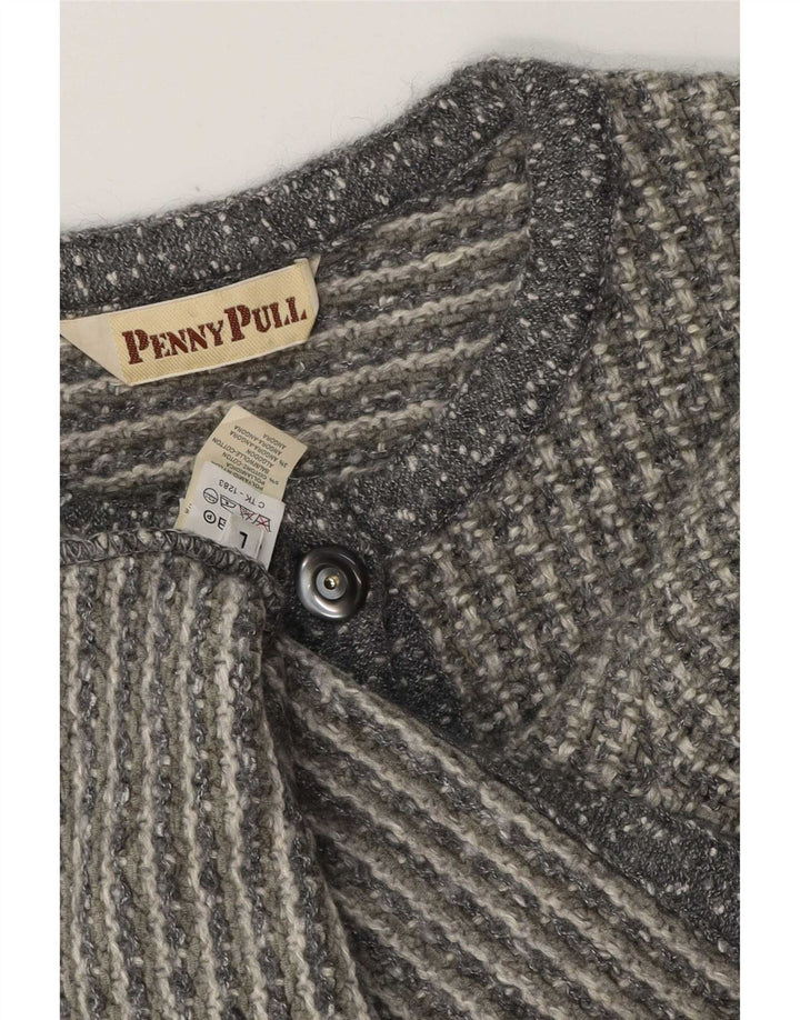 Pulover cardigan pentru femei Penny Pull UK 16 mare, gri acrilic