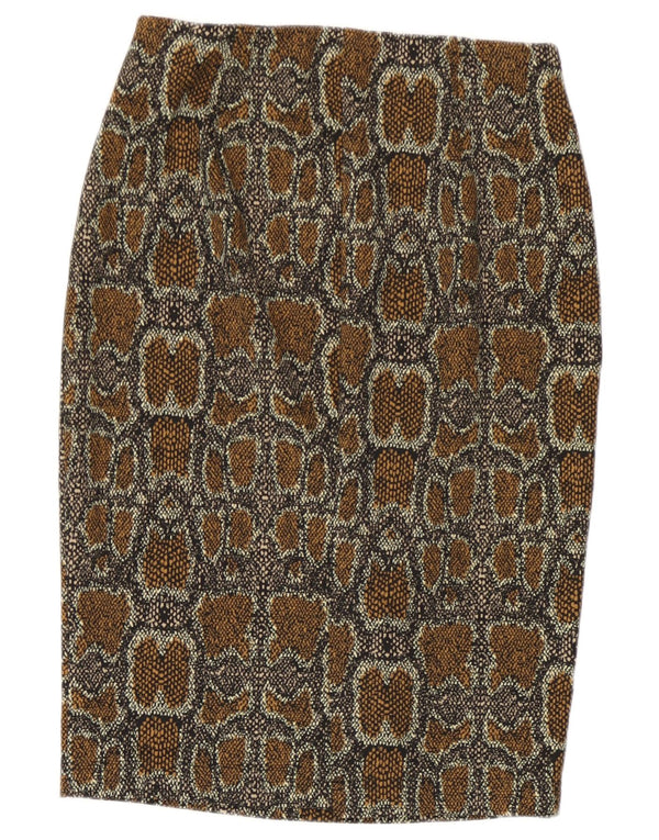 Fusta creion pentru femei Marks & Spencer UK 8 Small W27 Brown Animal Print