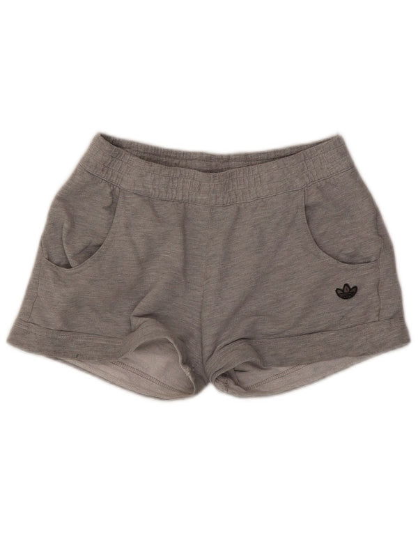 Pantaloni scurți sport Adidas pentru femei UK 12 Medium Gri Bumbac