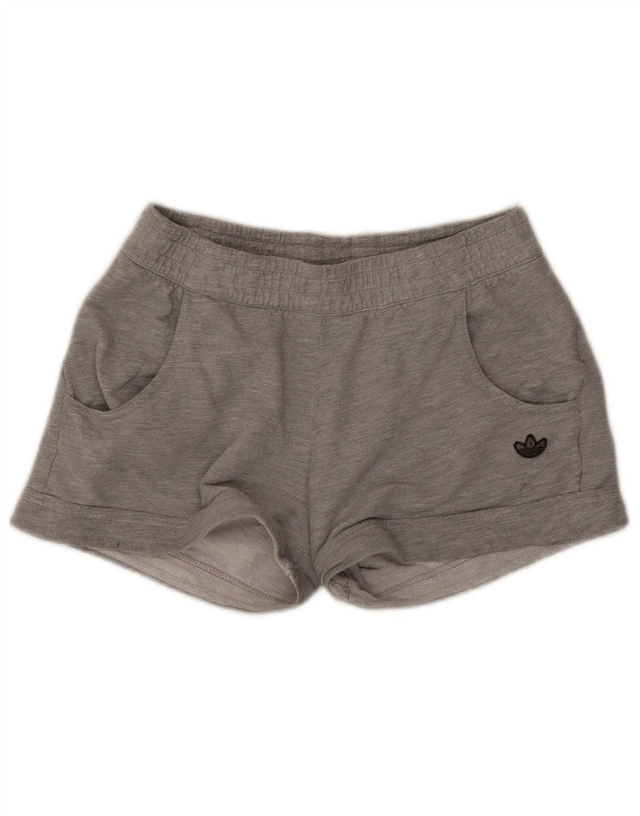 Pantaloni scurți sport Adidas pentru femei UK 12 Medium Gri Bumbac