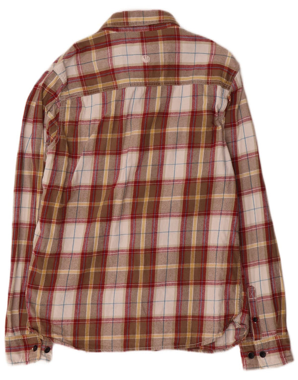 Fat Face Mens Flannel Shirt Medium Khaki Check Cotton