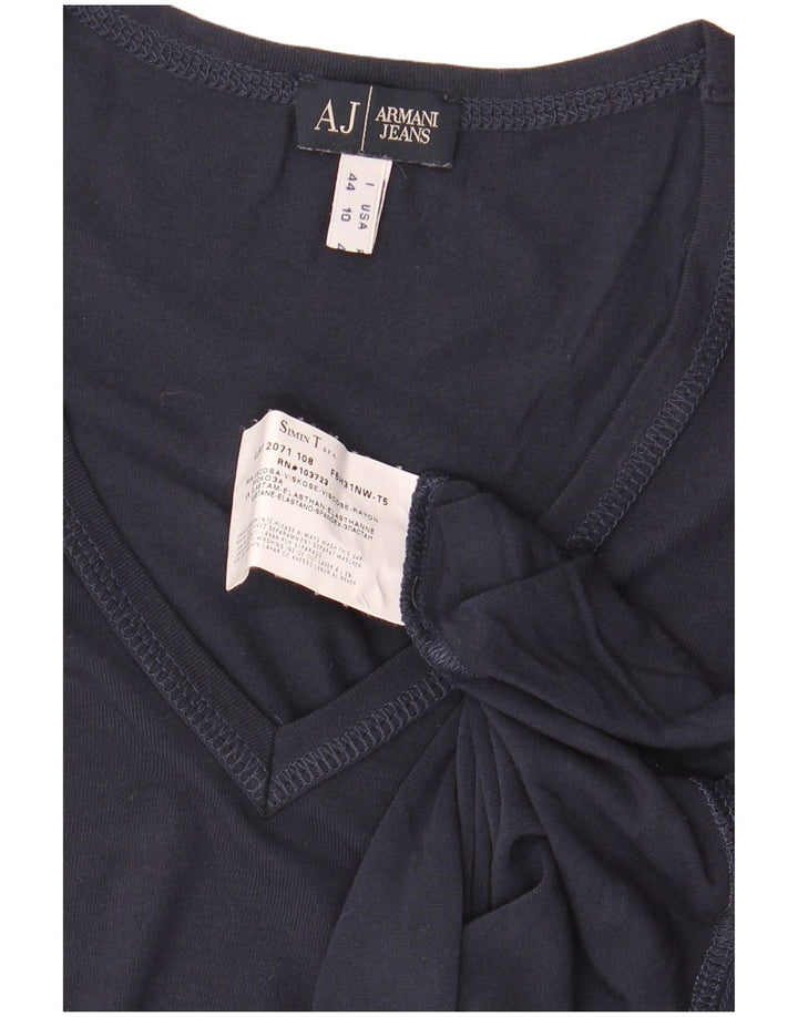 ARMANI JEANS Tricou Crop Femei Top IT 44 Medium Bleumarin Viscoza